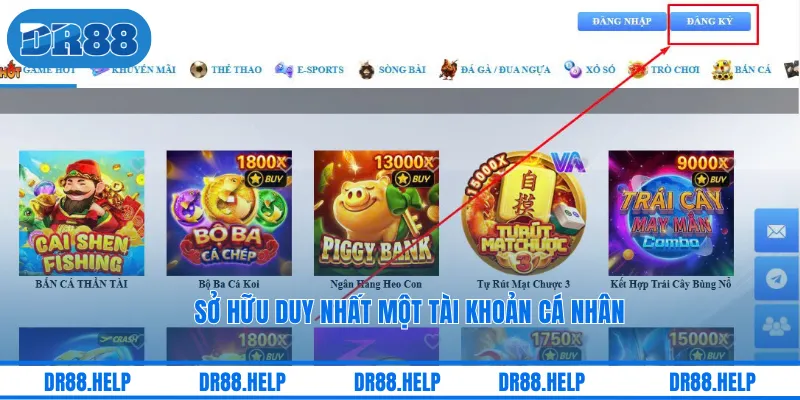 Sở hũu duy nhất một tài khoản cá nhân